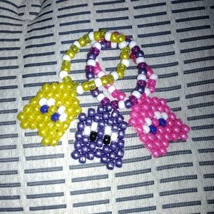 Pac-Man Ghost Beaded bracelets